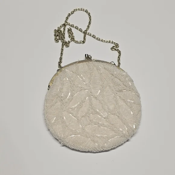 {Mr. Ernest Simon} Vintage Elegant White Beaded Women's Bag - Picture 3 of 12